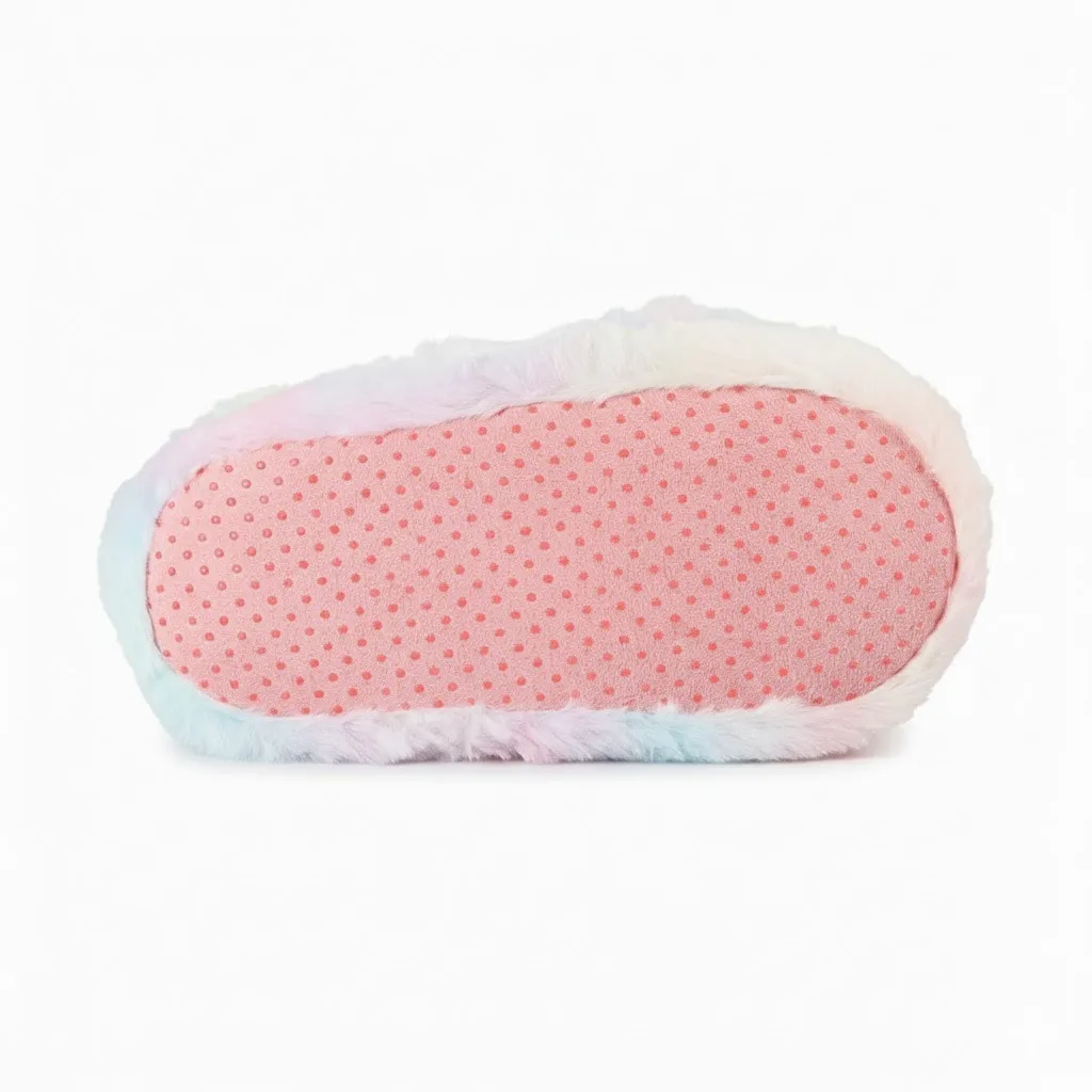 Kids Indoor Slippers – Non-Slip Sole Non-slip sole of 3D plush unicorn kids indoor slippers