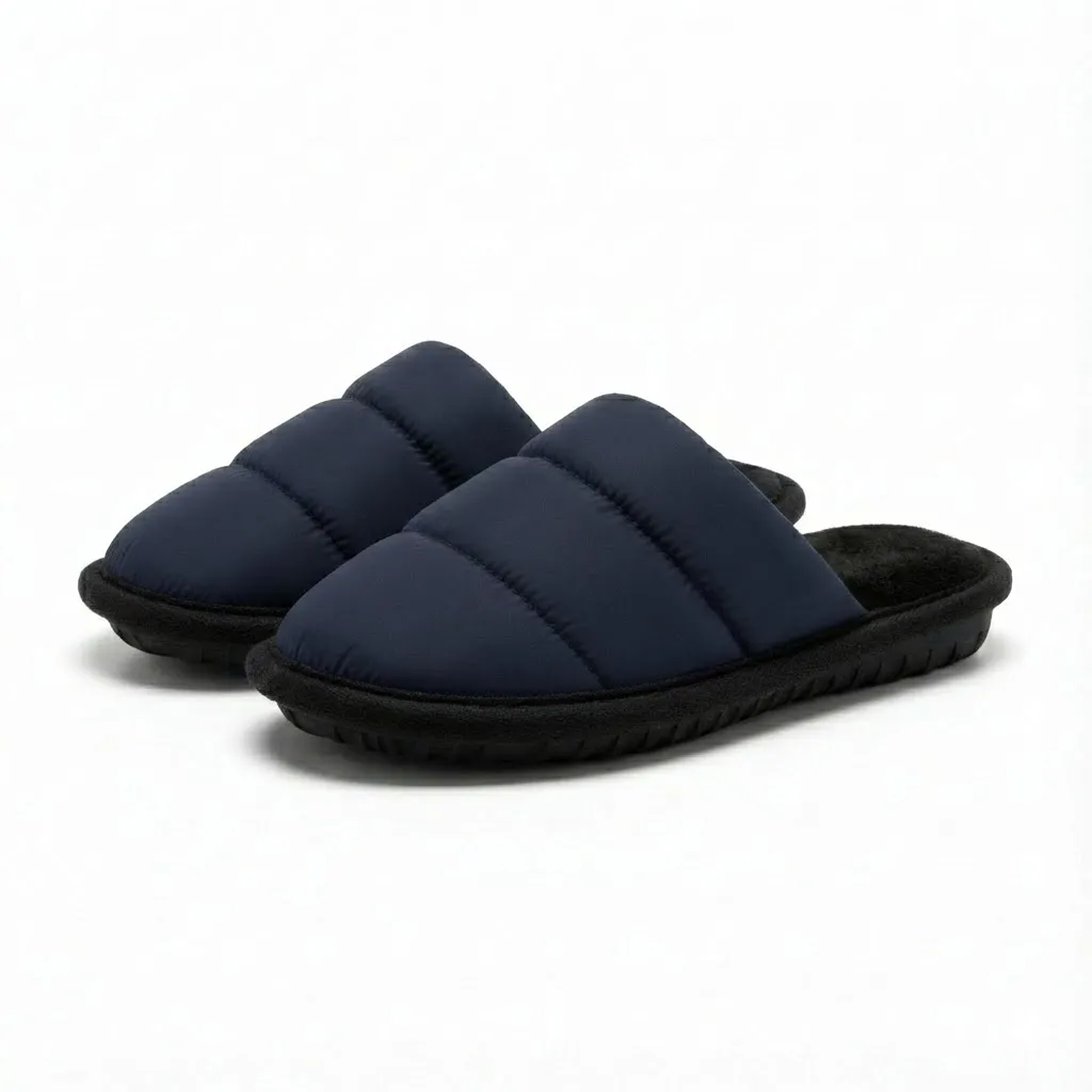 Side view of wholesale kids stitchdown slippers showing sleek profile