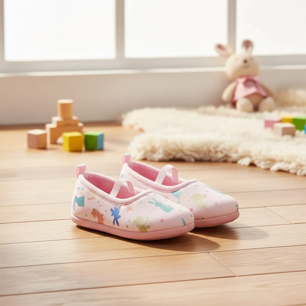 Bunny pattern injection molded indoor slippers for girls at home