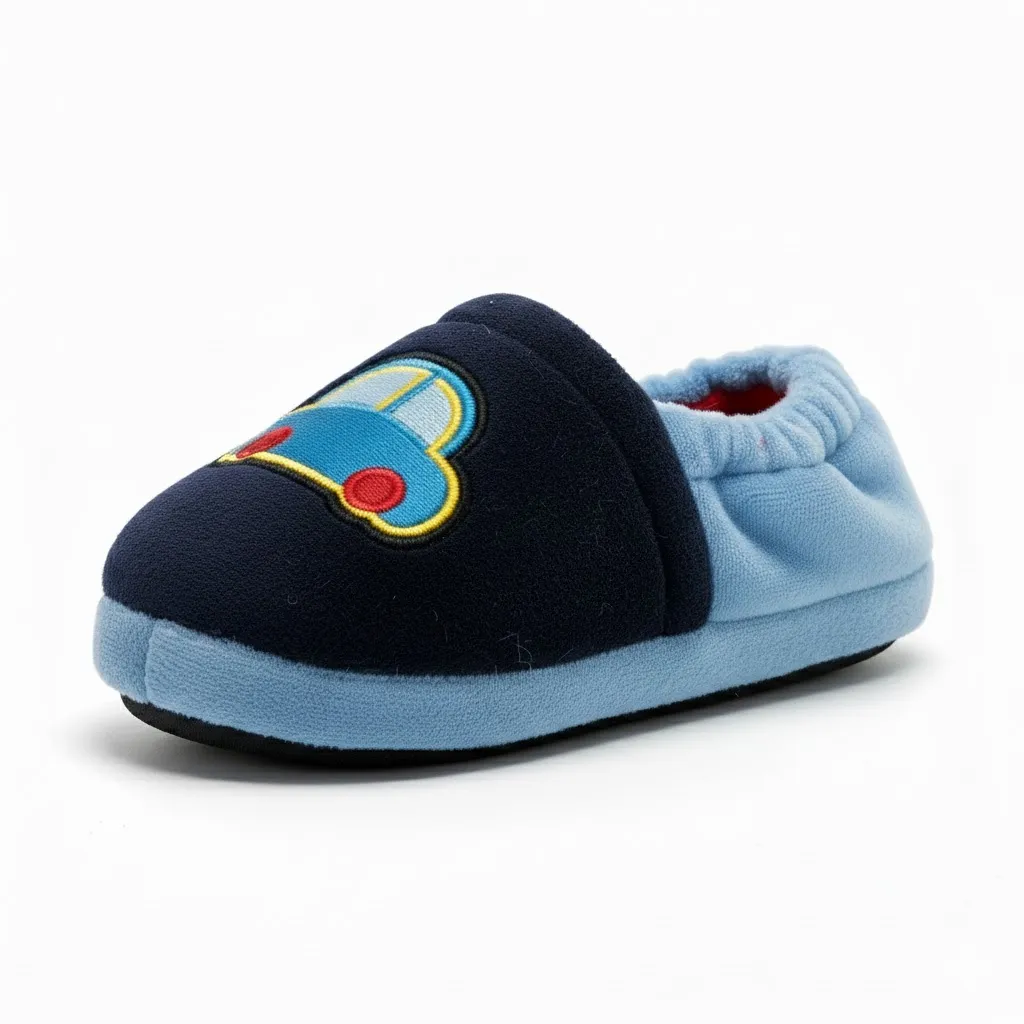Cute Cartoon Car Slippers for Boys – Back Design Back design of cute cartoon car slippers for boys with secure fit
