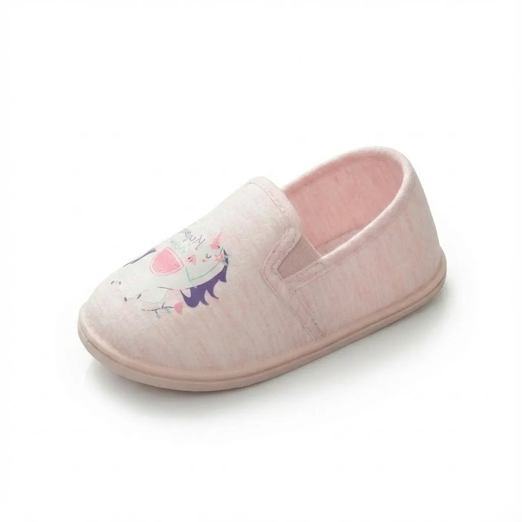 Cute Cartoon Girls Indoor Slippers – Color Pink Front View Color pink cute cartoon injection molded indoor slippers for girls with playful design