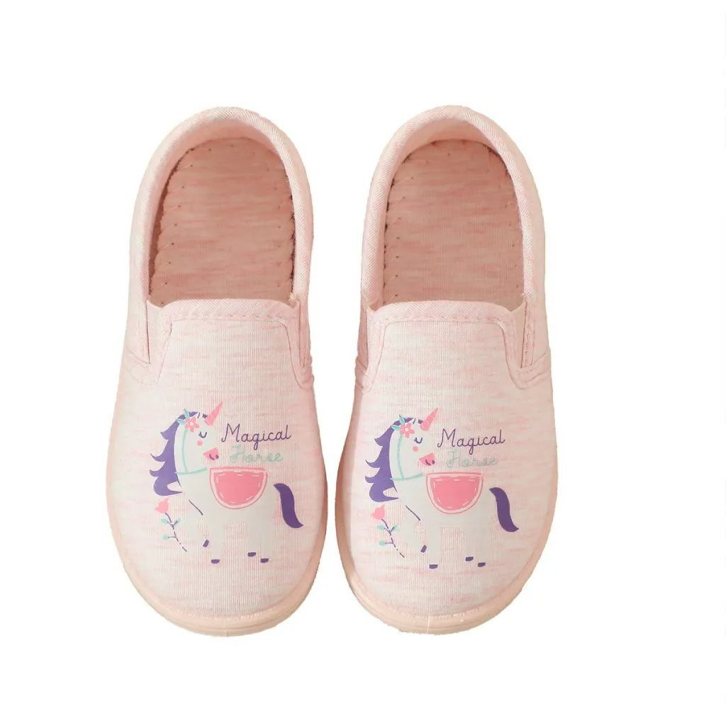 Cartoon Girls Slippers – Color Pink Top View Color pink top view of cute cartoon injection molded indoor slippers for girls