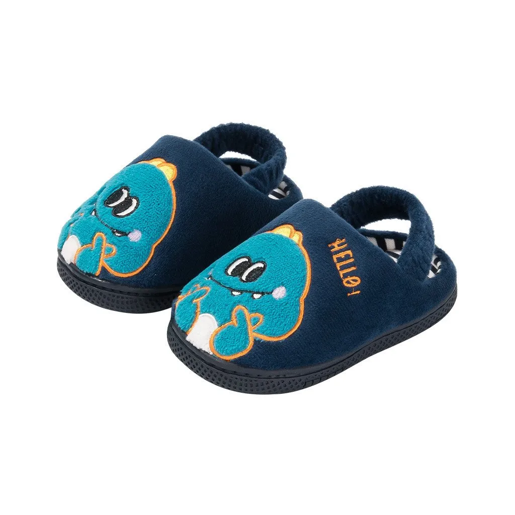 Side view of kids monster slingback slippers