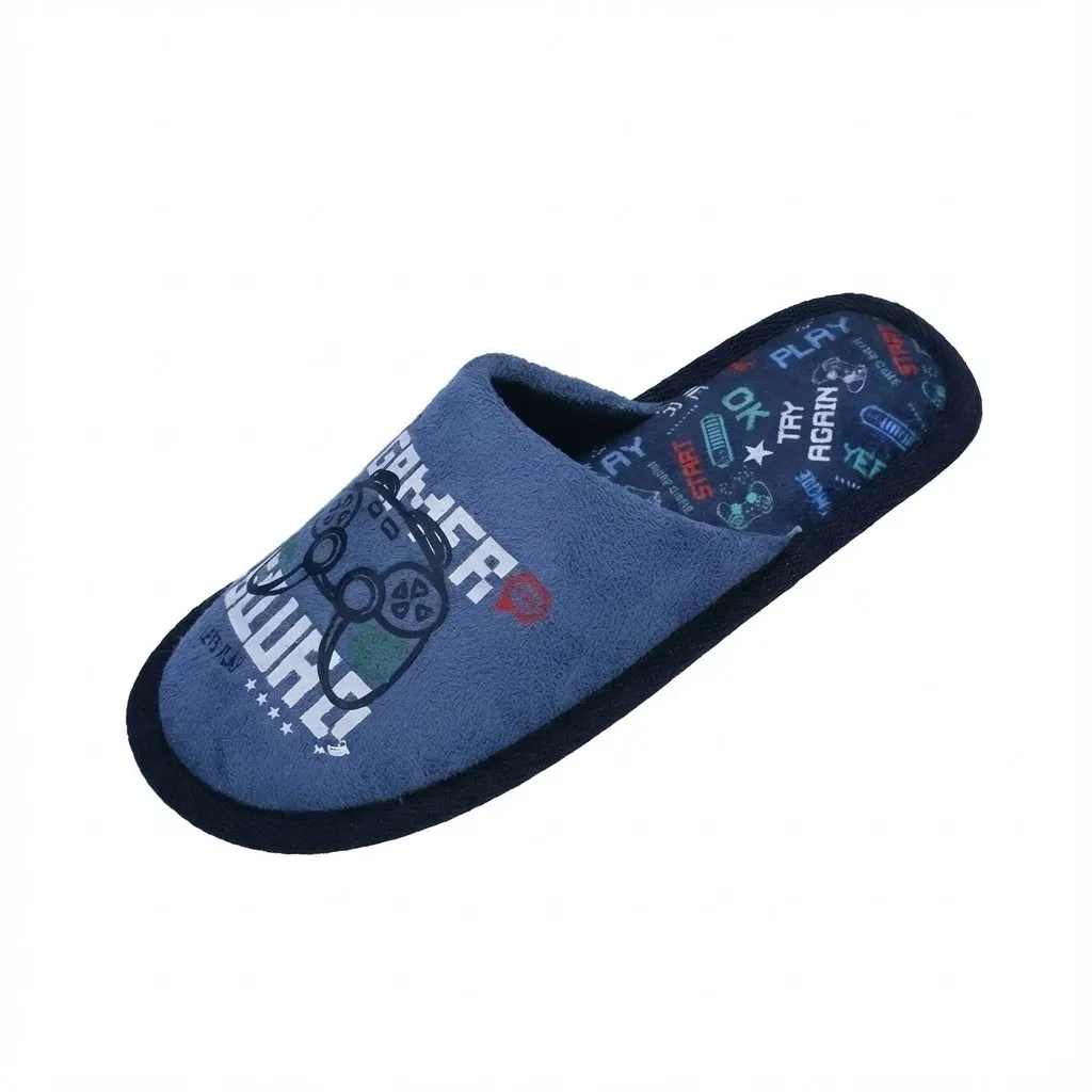 Gamer Squad Boys Winter Indoor Slippers – Back Design Back design of gamer squad boys winter indoor slippers with stable heel
