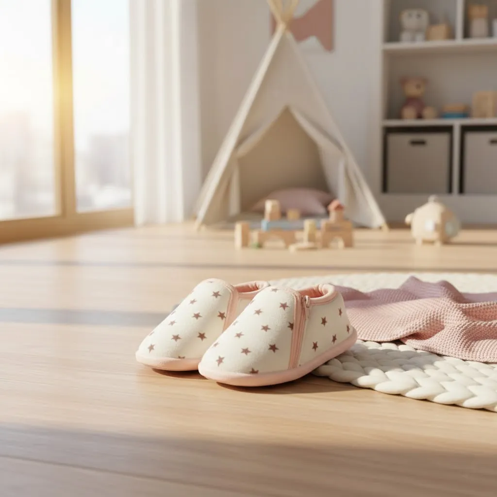 Girls star print indoor slippers suitable for indoor home use