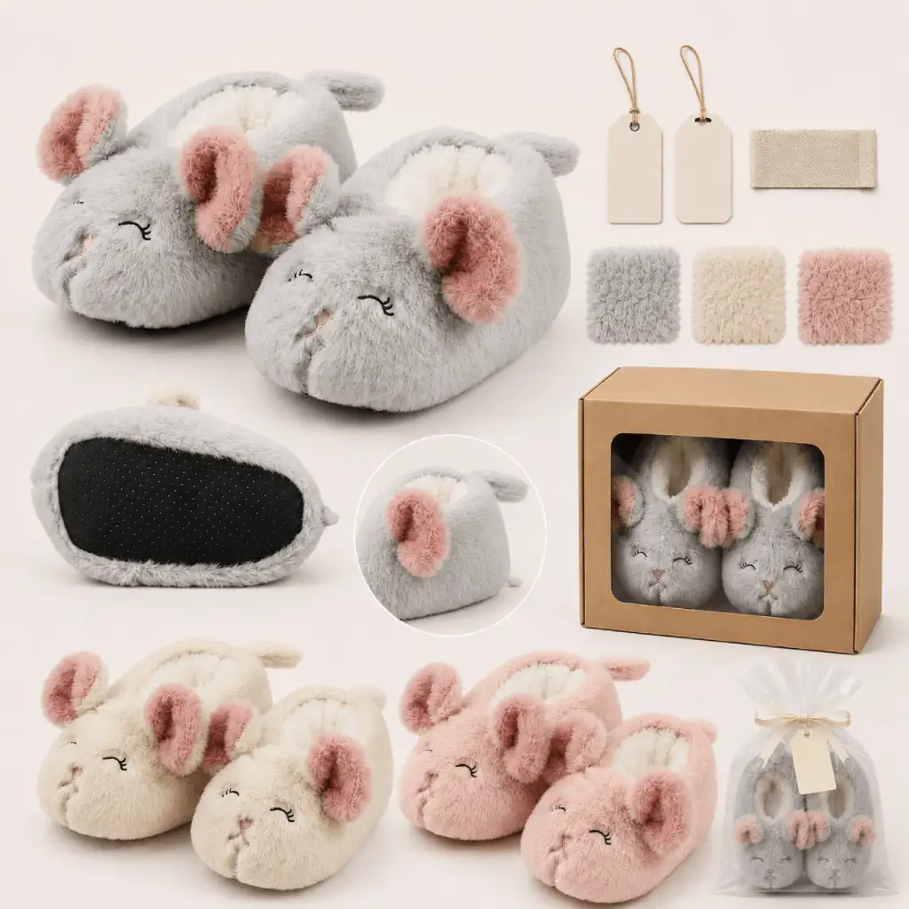 Private Label Character Development for Kids' Mouse Slippers