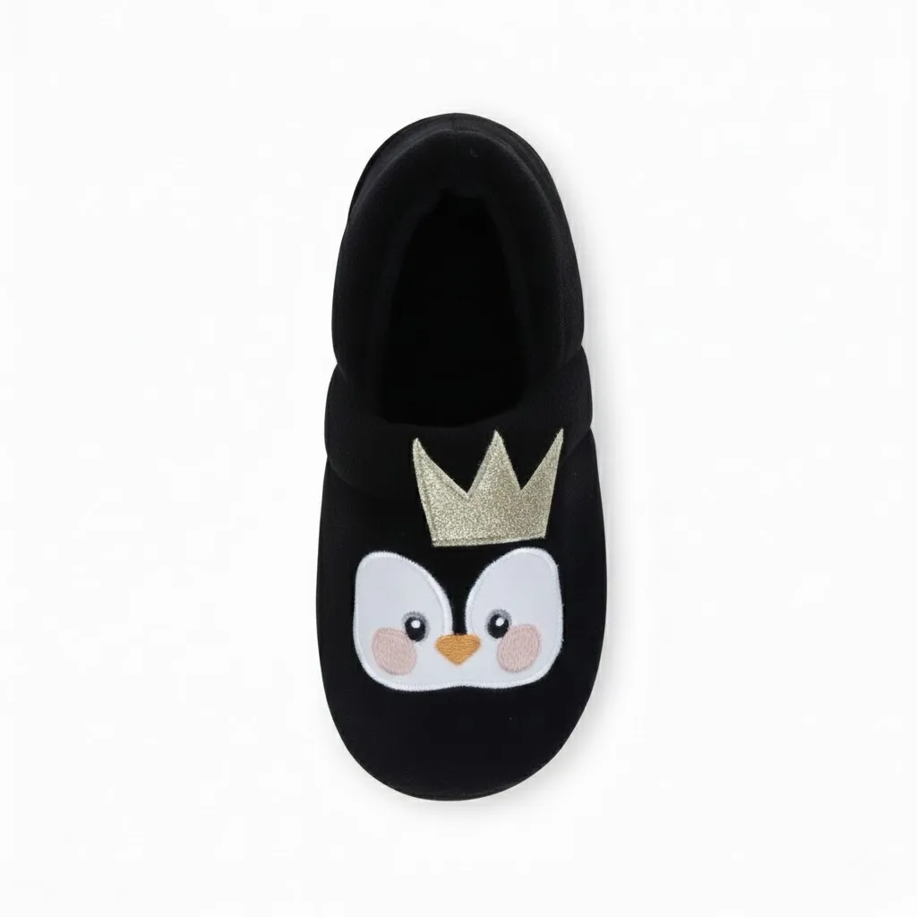 Toddler Girls Animal Plush Slippers – Front View Toddler girls animal plush slippers with cute design for wholesale