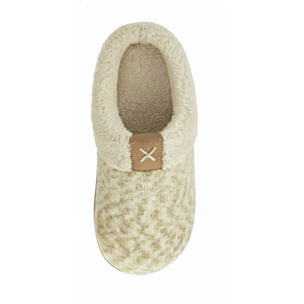 Beige Slippers Top View – UT-WS1001 Top view of beige fleece lined indoor slippers for women