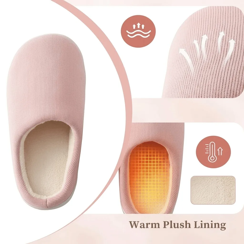 soft flexible structure of ribbed house slippers wholesale ribbed slippers