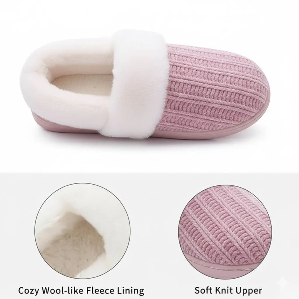 close-up of chenille knit fabric texture chenille knit slippers