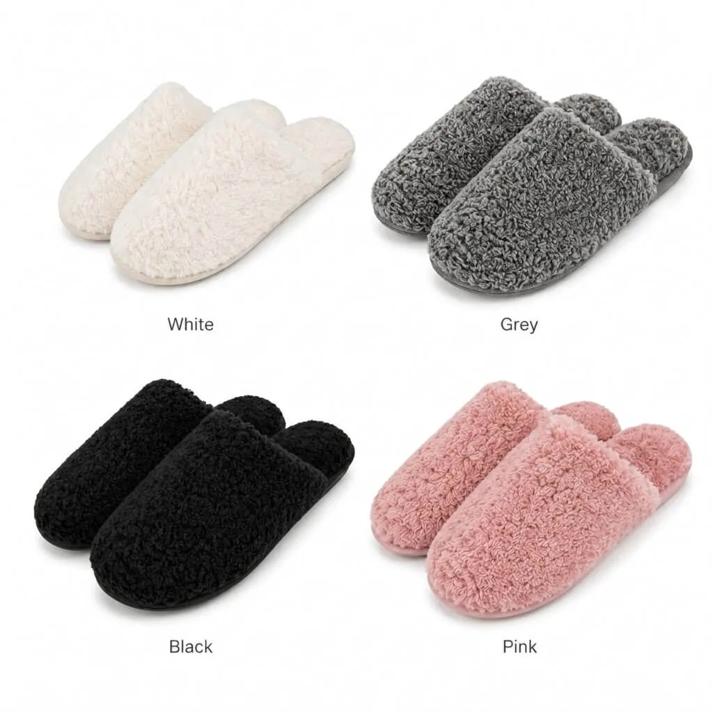 UT-WS1009 Teddy Plush Slippers Color Options