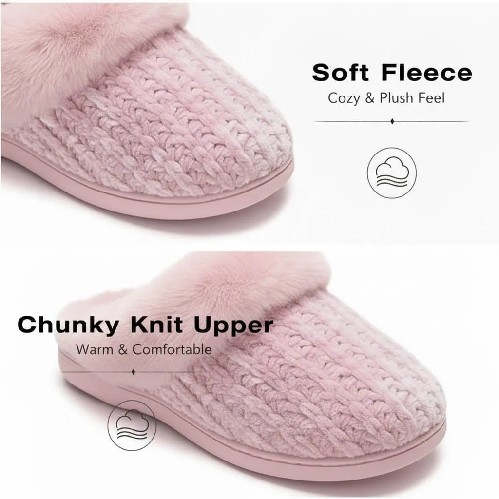 close-up of chenille fabric texture moccasin clog slippers