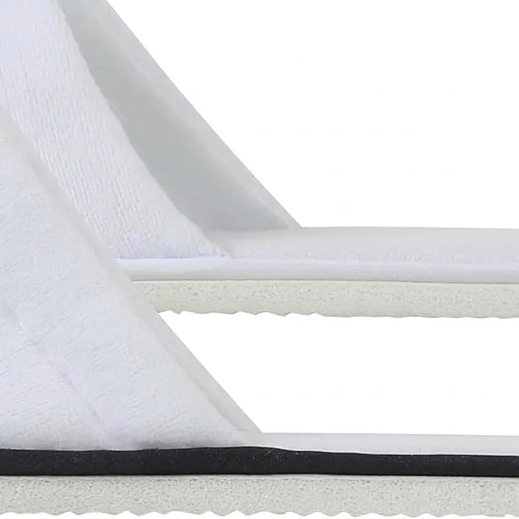 terry hotel and spa slippers terry fabric close-up showing soft absorbent textile surface