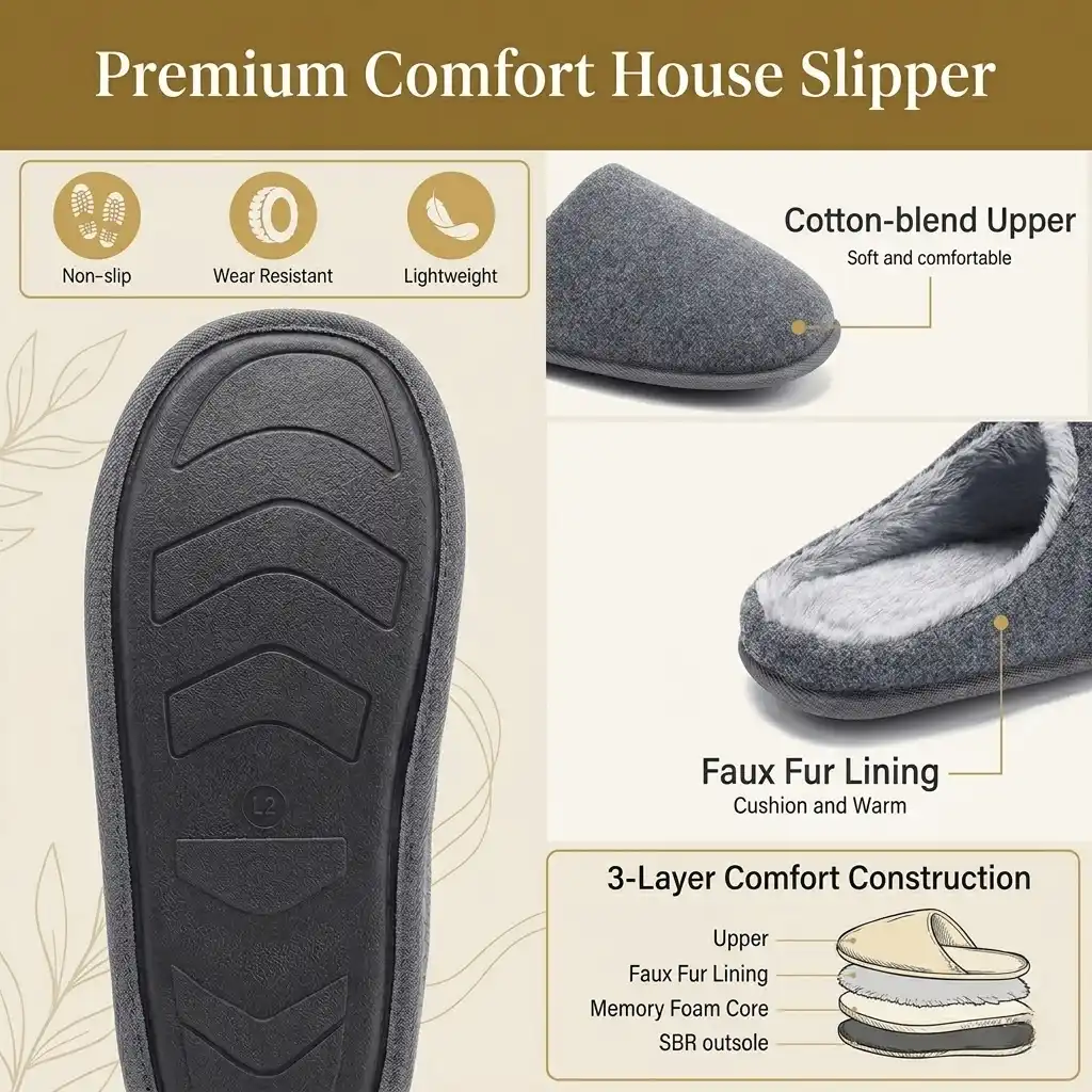 faux wool material detail grey slippers Faux Wool Open Back Slippers