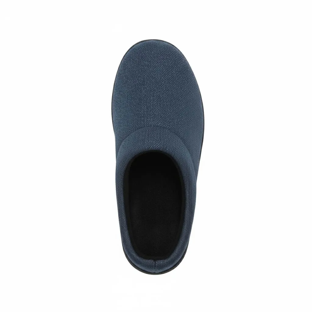 Blue Heel Entry Detail – UT-MS1007 heel entry blue slippers Denim Fabric Scuff Slippers