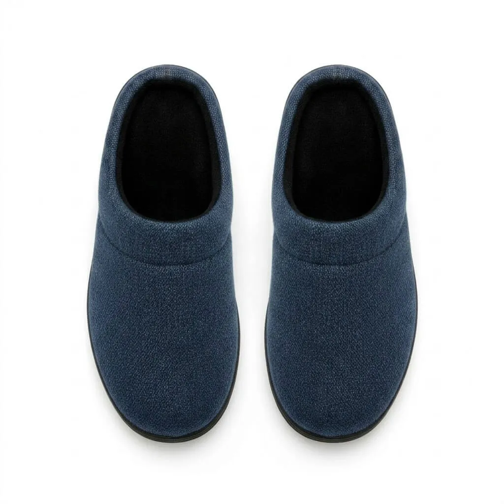 Blue Denim Upper Texture – UT-MS1007 denim upper texture blue slippers Denim Fabric Scuff Slippers