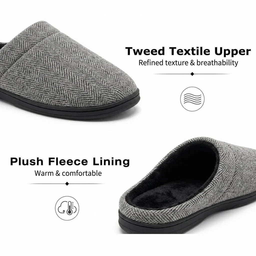 knit fabric stitching closeup Jersey Knit Scuff Slippers
