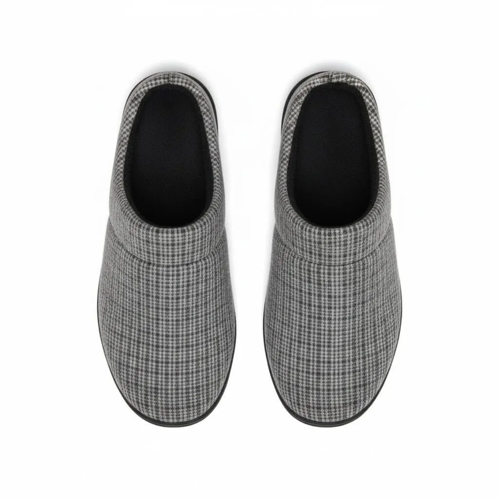 Grey Jersey Upper Texture – UT-MS1008 jersey knit upper grey slippers Jersey Knit Scuff Slippers