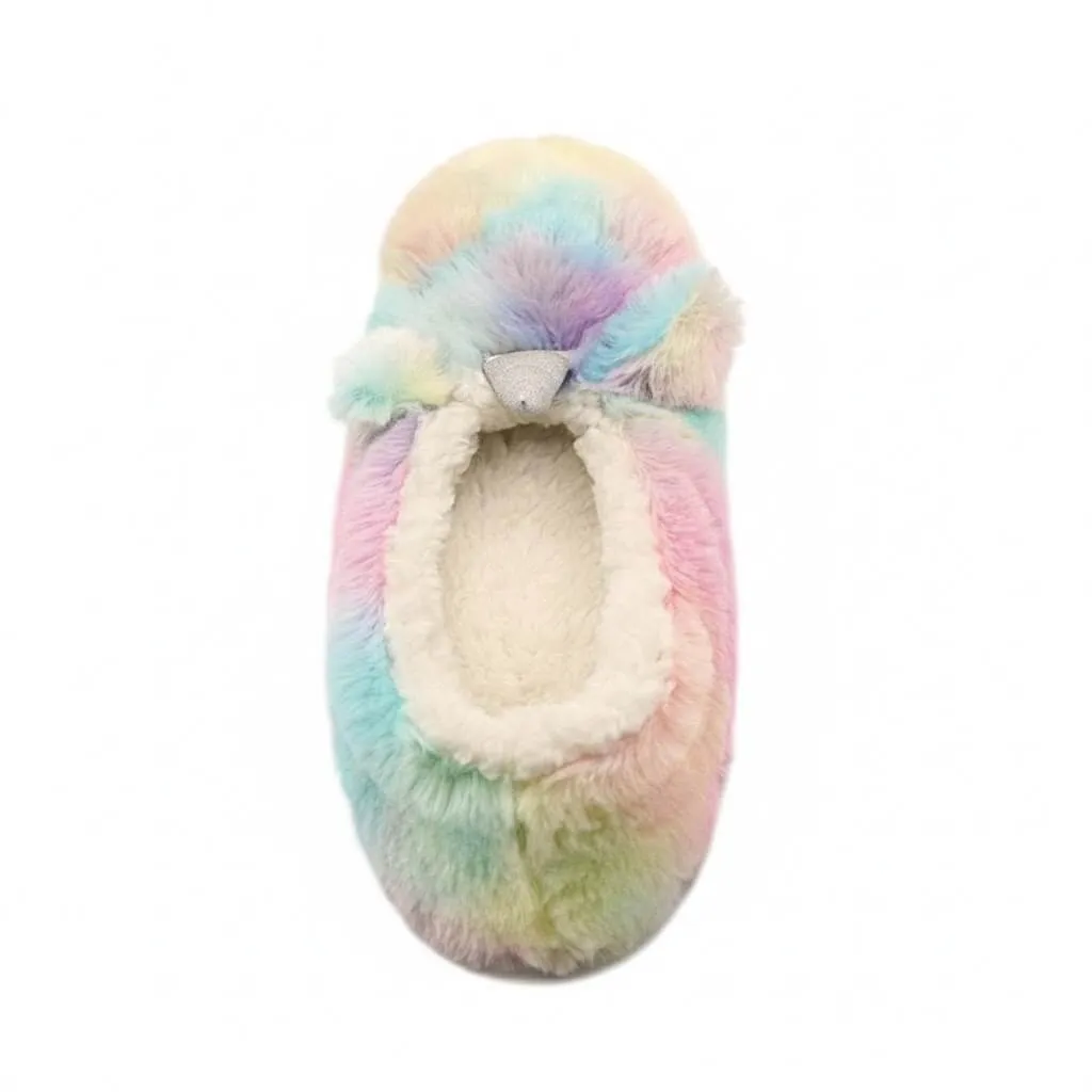 Rainbow Unicorn Ballerina Slippers Back – UT-WS1031 back heel detail rainbow unicorn ballerina slippers Rainbow Unicorn Ballerina Slippers