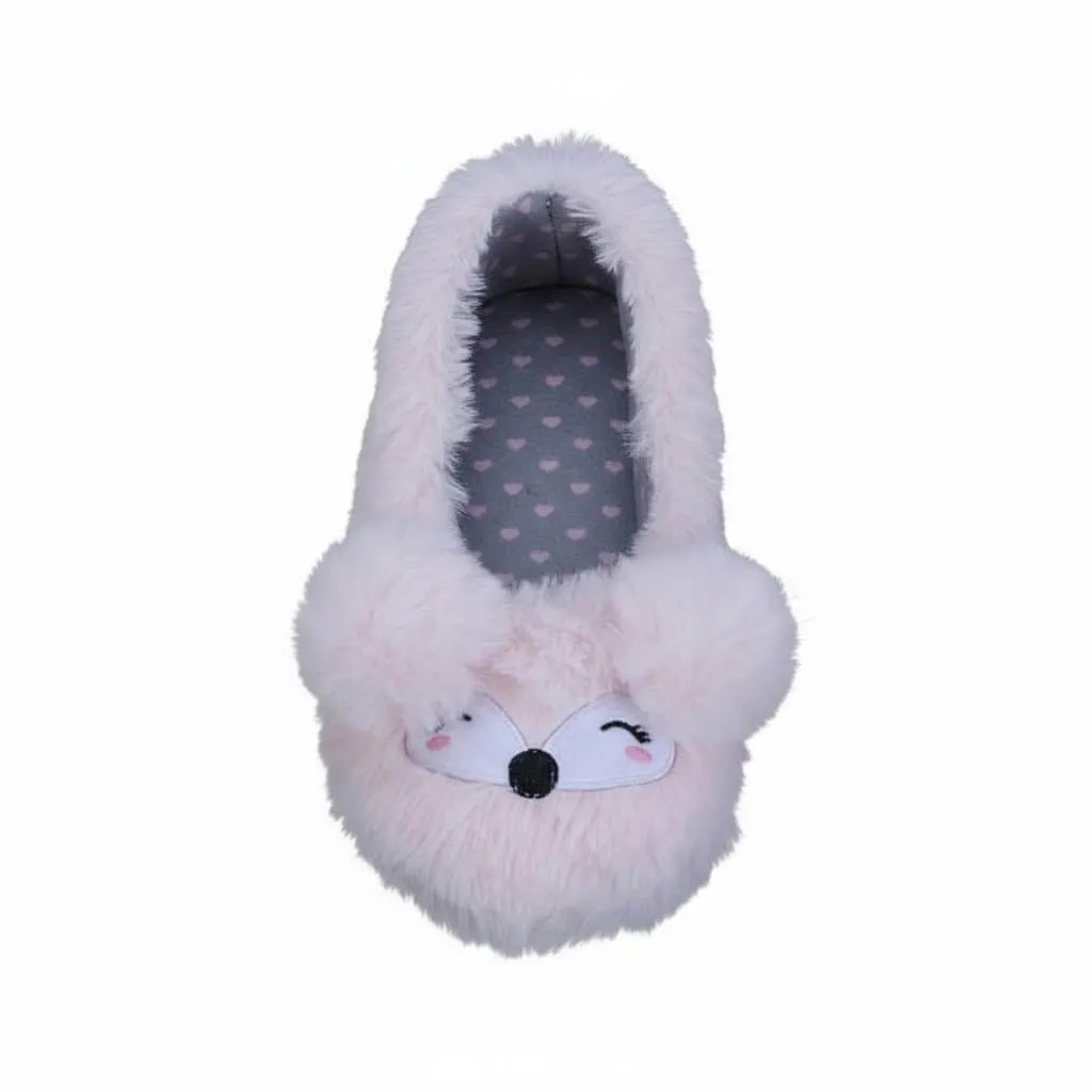 Plush Fox Ballerina Slippers Back – UT-WS1032 heel shape fox character plush slippers Plush Fox Ballerina Slippers