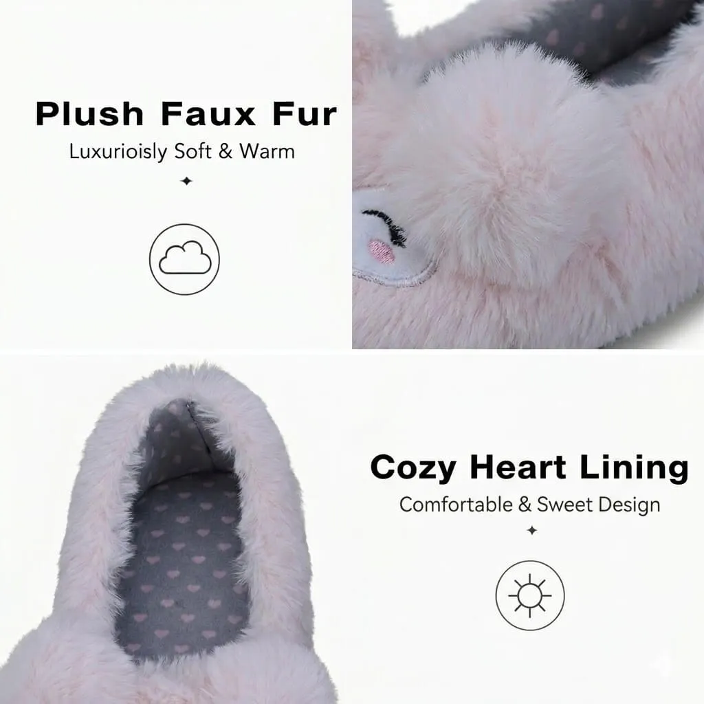 soft velvet plush texture ballet slippers Plush Fox Ballerina Slippers