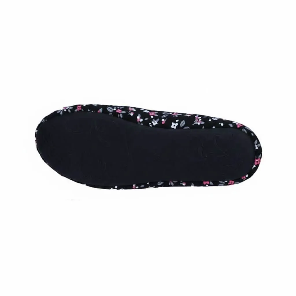 Floral Jersey Ballerina Slippers Sole – UT-WS1034 anti slip outsole navy ballet flats Floral Jersey Ballerina Slippers