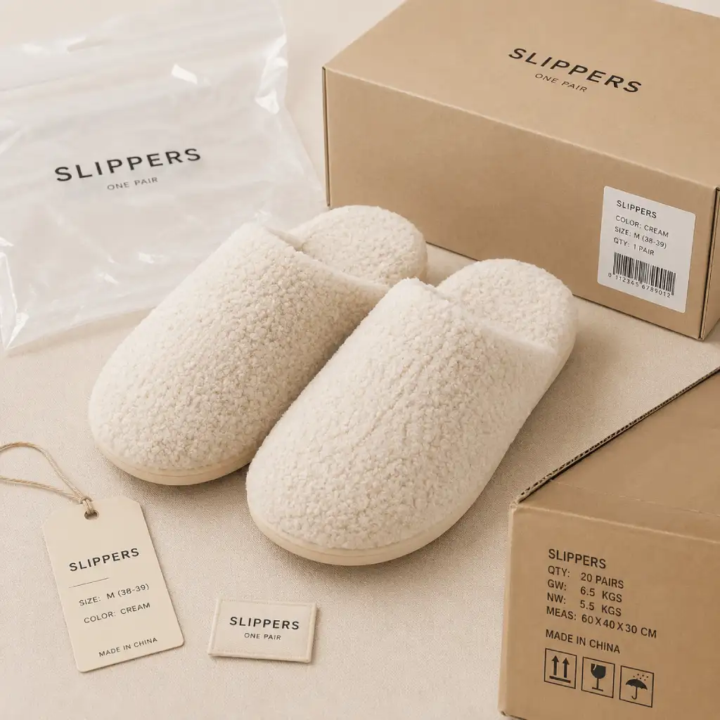 Private Label Slippers Packaging and Labeling
