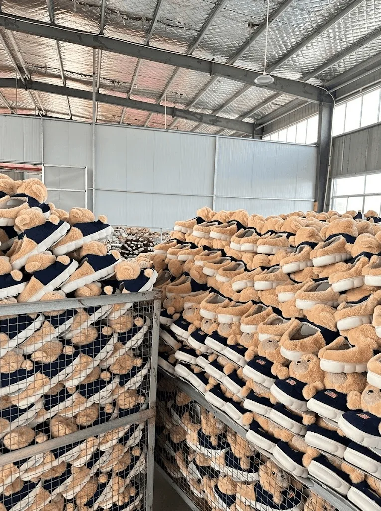Bulk indoor slipper production area at Utop Slippers factory
