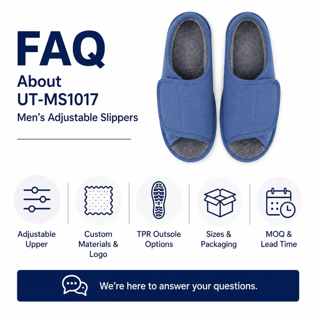 FAQ image for UT-MS1017 men's adjustable slippers