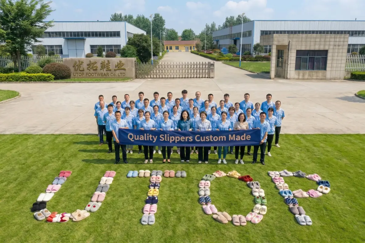 Utop Slippers factory team at a custom slippers manufacturer in China