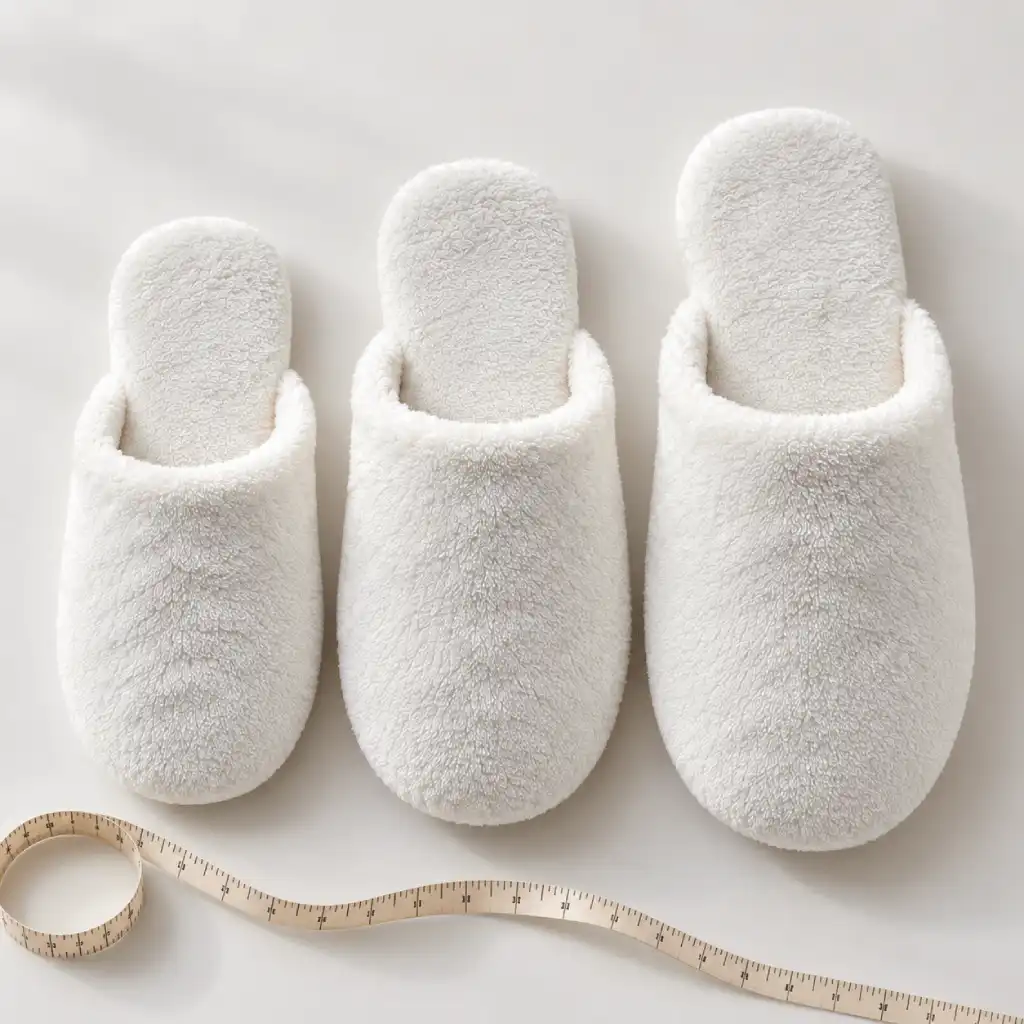 White Coral Fleece Slippers Size Guide – UT-WS1082